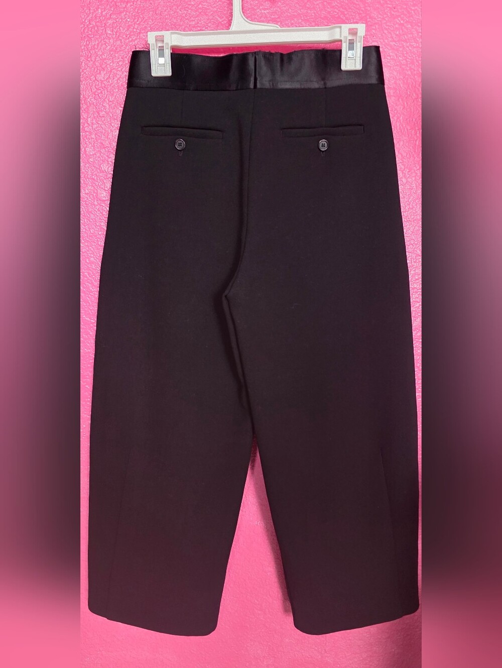 CÉLINE Black Wool Wide-Leg Trousers Made in Italy - Picture 5 of 6